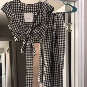 Hello Molly gingham set, size small,